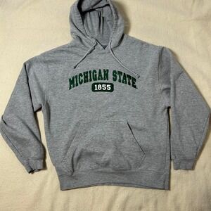 Michigan State Spartans Sweatshirt‎ Hoodie Black Mens Large Embroidered